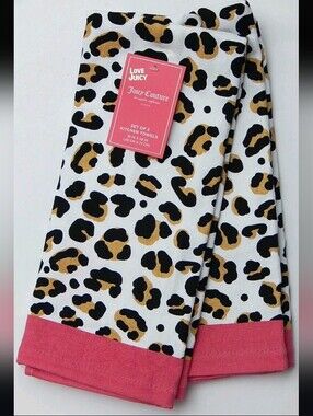 Juicy Couture-2PC Leopard Kitchen Towel Set 🩷🤎🖤